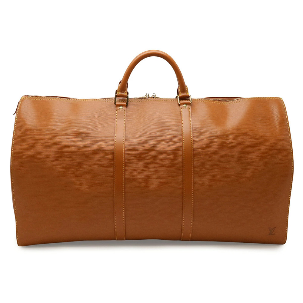 LOUIS VUITTON Epi Keepall Boston Bag Travel Zipang Gold Brown
